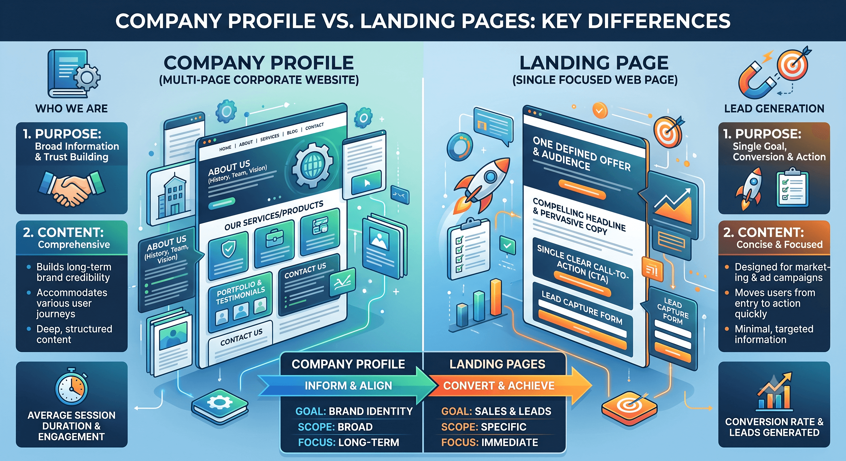Landing Page vs. Company Profile: Which Digital Asset Drives Higher Business Conversions?